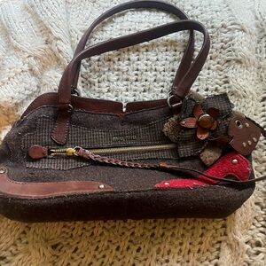 Miu Miu Brown Wool and Leather Women's Bag- Authentic & Vintage!